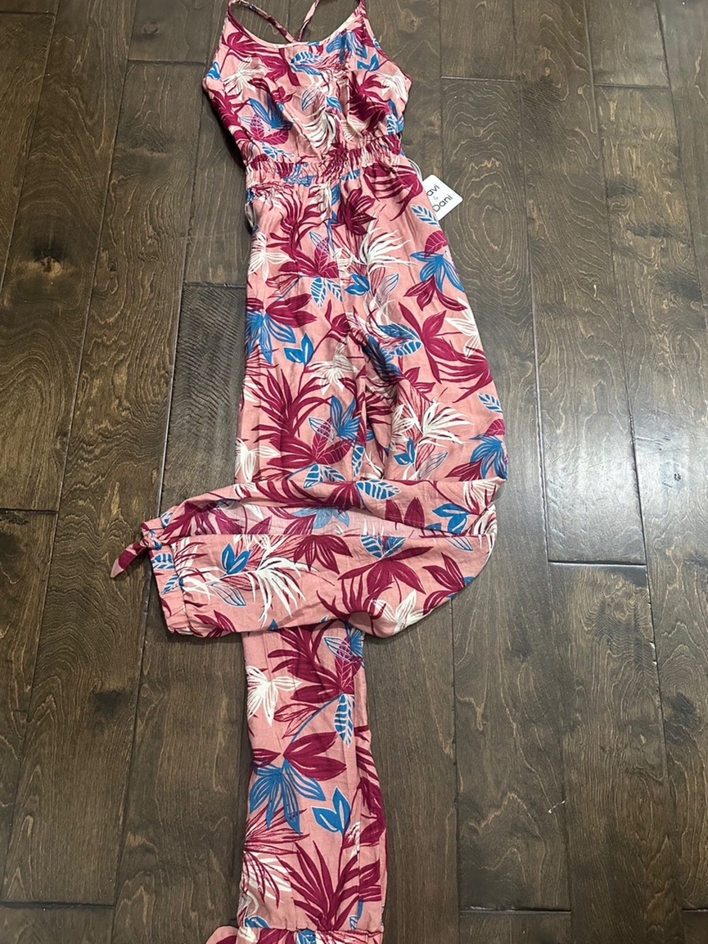 Floral Print Jumpsuit with Spaghetti Straps